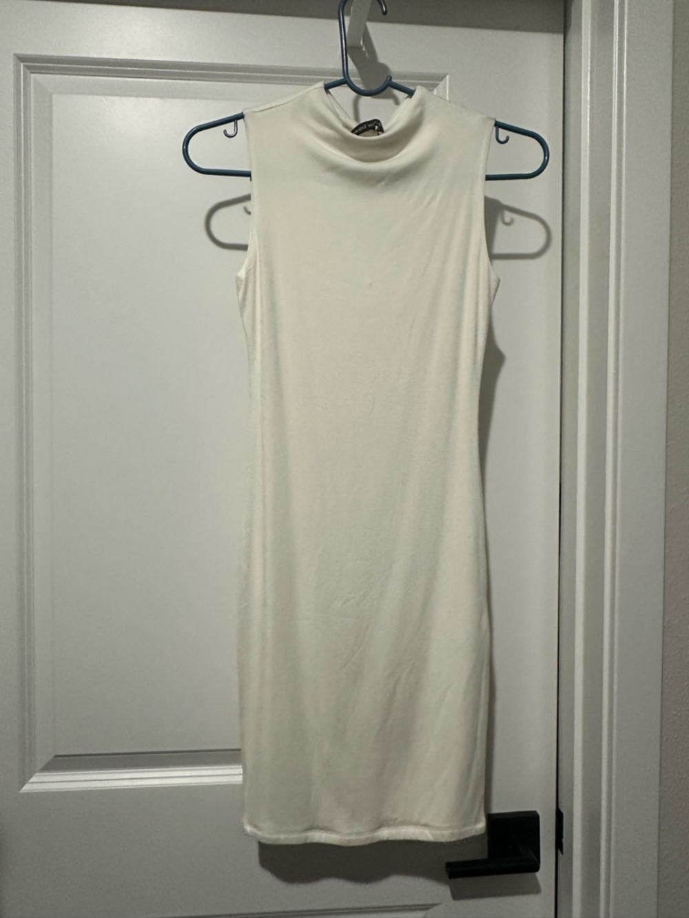 naked wardrobe Sleeveless Mock Neck Midi Dress in Cream